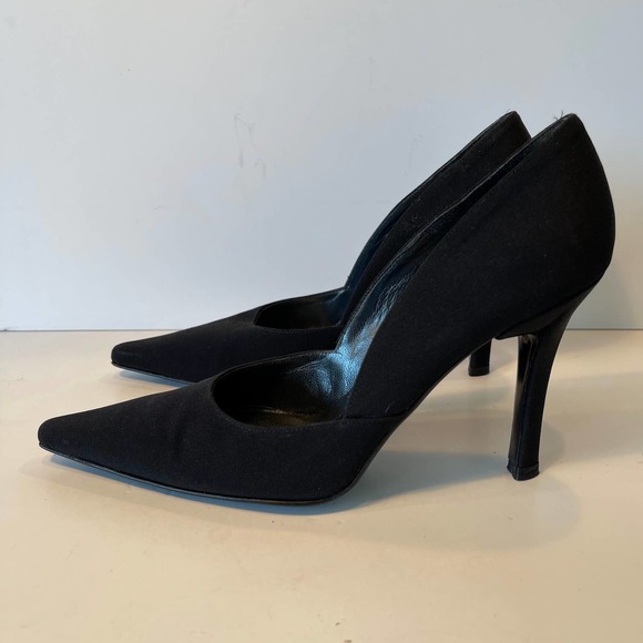 Stuart Weitzman Black Fabric High Heel Pumps Size 6M - Picture 3 of 8